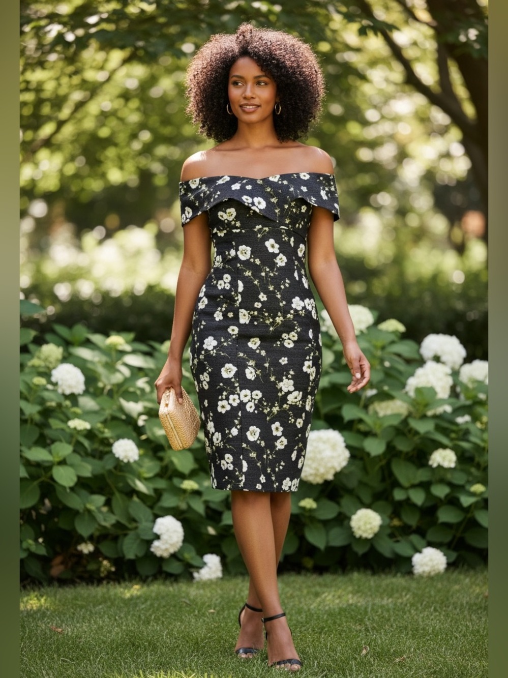 Adrianna Papell  Printed Boat Neck Sheath Dress